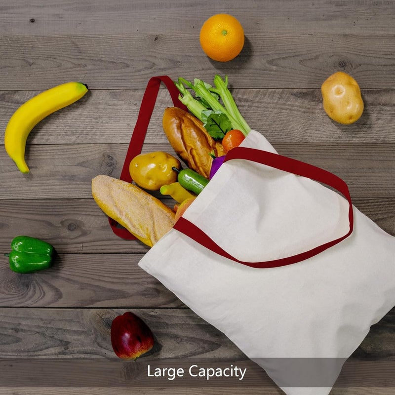 TOPDesign Economical Cotton Tote Bag, 5oz Lightweight Fabric, Reusable Grocery Shopping Cloth Bags, DIY Your Creative Designs - Image 4