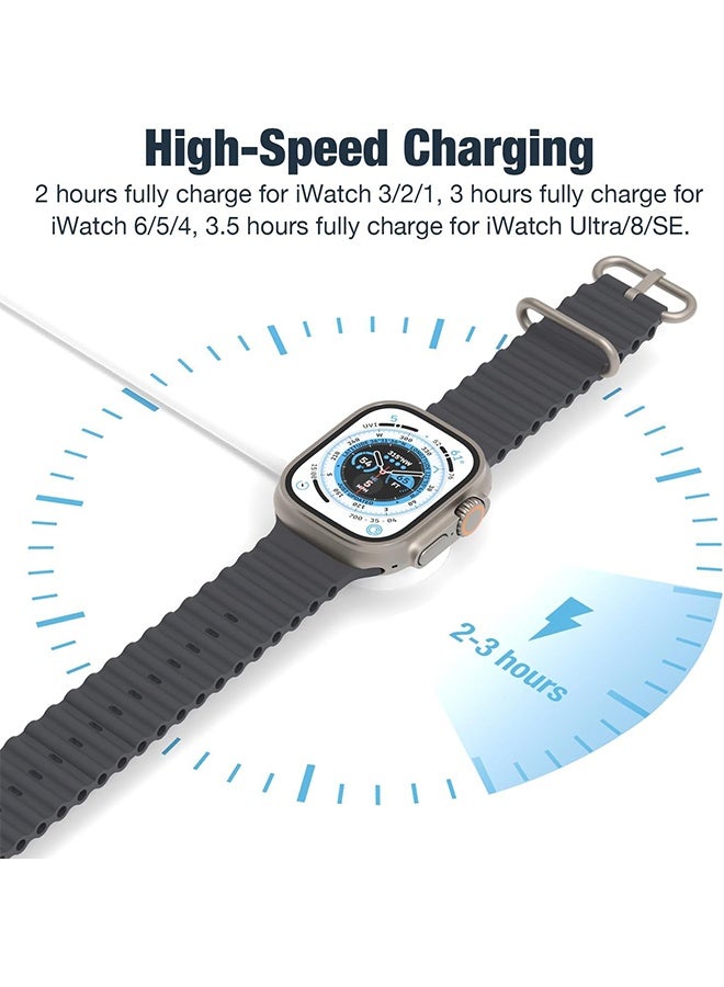 كابل شحن سريع 2 في 1 من النوع C لأجهزة iPhone وWatch (1.2 متر) أبيض، كابل شحن ممتاز، كابل مغناطيسي للساعة الذكية - Image 5