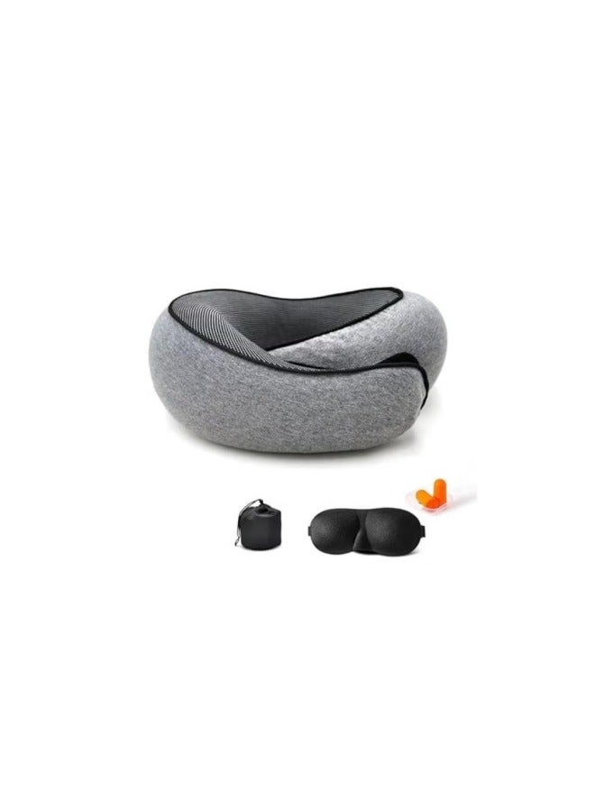 MIXDE Neck Pillow for Travel,Upgraded Travel Neck Pillow,Provides Double Support to The Head, Neck, and Chin in Any Sleeping Position on Flights, Car, and at Home, Comfortable Airplane Travel Pillow - Image 1