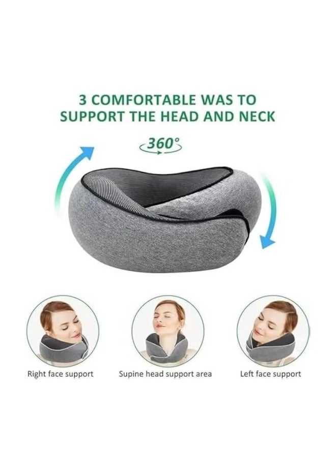 MIXDE Neck Pillow for Travel,Upgraded Travel Neck Pillow,Provides Double Support to The Head, Neck, and Chin in Any Sleeping Position on Flights, Car, and at Home, Comfortable Airplane Travel Pillow - Image 3