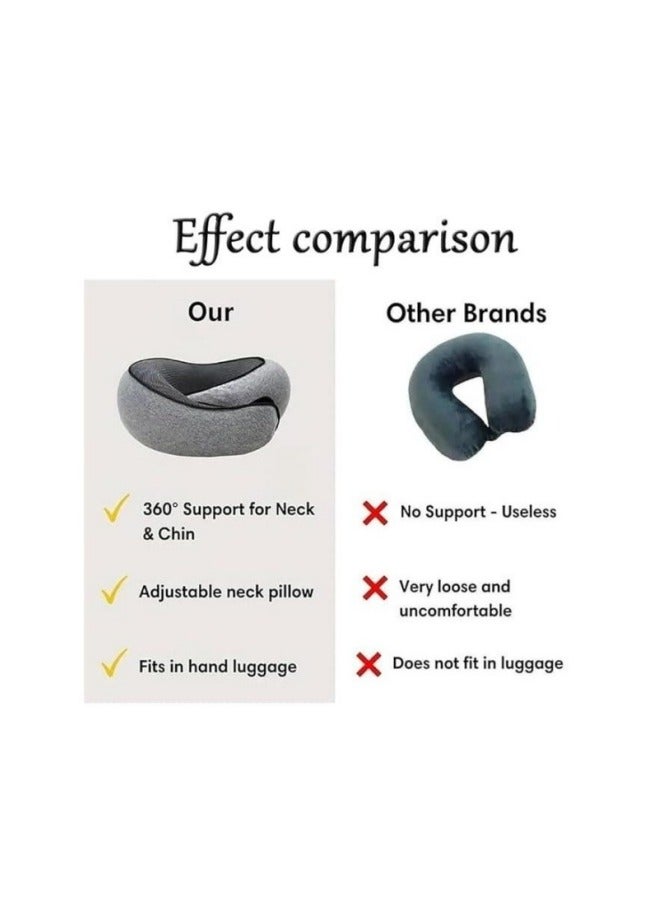 MIXDE Neck Pillow for Travel,Upgraded Travel Neck Pillow,Provides Double Support to The Head, Neck, and Chin in Any Sleeping Position on Flights, Car, and at Home, Comfortable Airplane Travel Pillow - Image 4