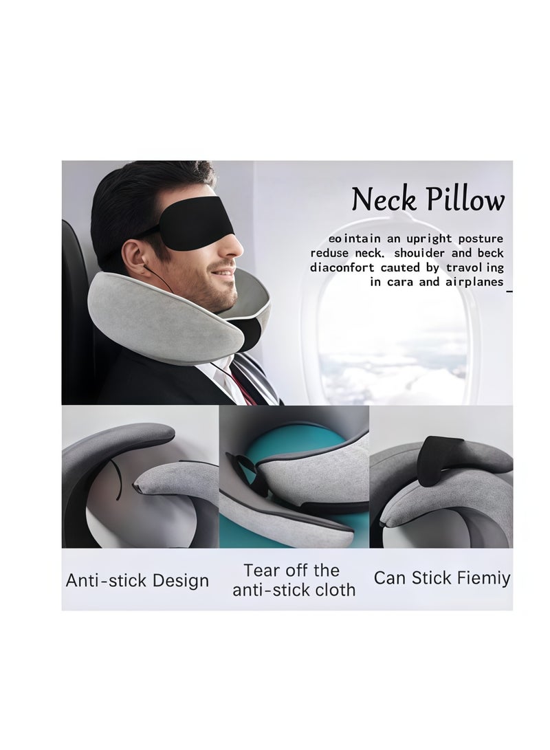 MIXDE Neck Pillow for Travel,Upgraded Travel Neck Pillow,Provides Double Support to The Head, Neck, and Chin in Any Sleeping Position on Flights, Car, and at Home, Comfortable Airplane Travel Pillow - Image 3