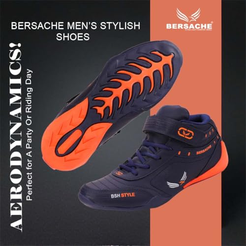 BERSACHE Sneaker, Loafers, Casual with Extra Comfort Sneakers for Men (Blue, 8 UK) - Image 4
