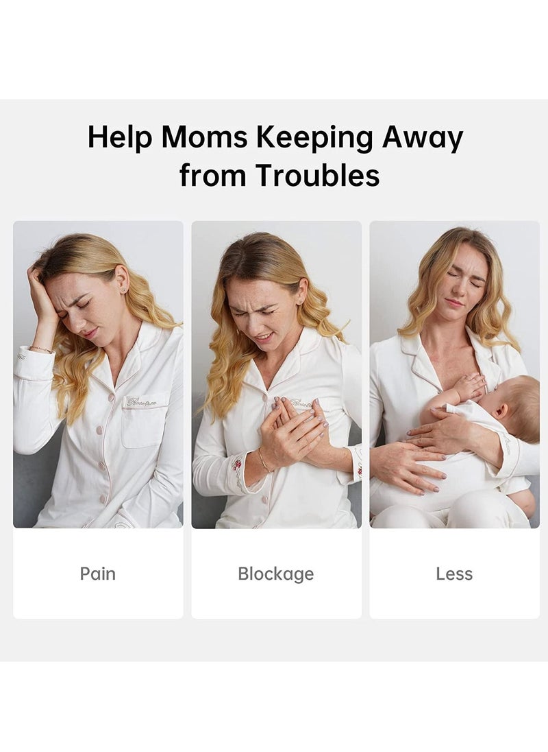 Gonice - Wearable Breast Pump, Electric Hands-Free Breast Pumps with 2 Modes, 9 Levels, LCD Display, Memory Function Rechargeable with Massage and Pumping Mode-Green - Image 1