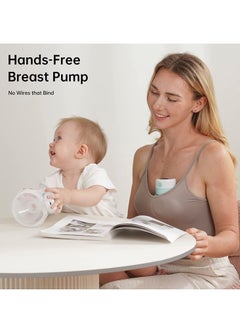 Gonice Wearable Breast Pump, Electric Hands-Free Breast Pumps with 2 Modes, 9 Levels, LCD Display, Memory Function Rechargeable with Massage and Pumping Mode-Green  - Image 2