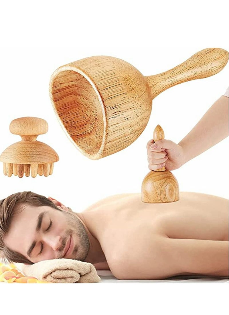 Generic - Beech Wood Therapy Massage Tools  Set of 5 Wood Therapy Tools Body Sculpting Lymphatic Drainage Massager Anti Cellulite Set for Muscle Pain Relief Cellulite - Image 1