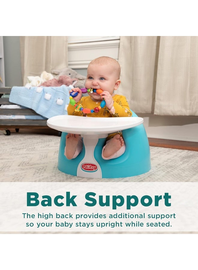 Nuby My Floor Seat, Soft Foam Cushion with Safety Harness and High Back Design, for Ages 4-12 Months, Aqua - Image 3