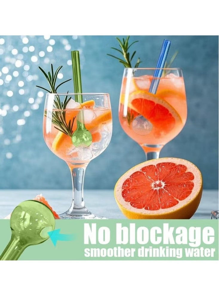 BaytEasy 8 Pcs Glass Straws Shatter Resistant 4 Inch Short Reusable Glass Straw With Cleaning Brush Dishwasher Safe Bar Drinking Straws Perfect For Cocktail Smoothies Coffee Juice and Lightweight, easy to use Colorful - Image 5