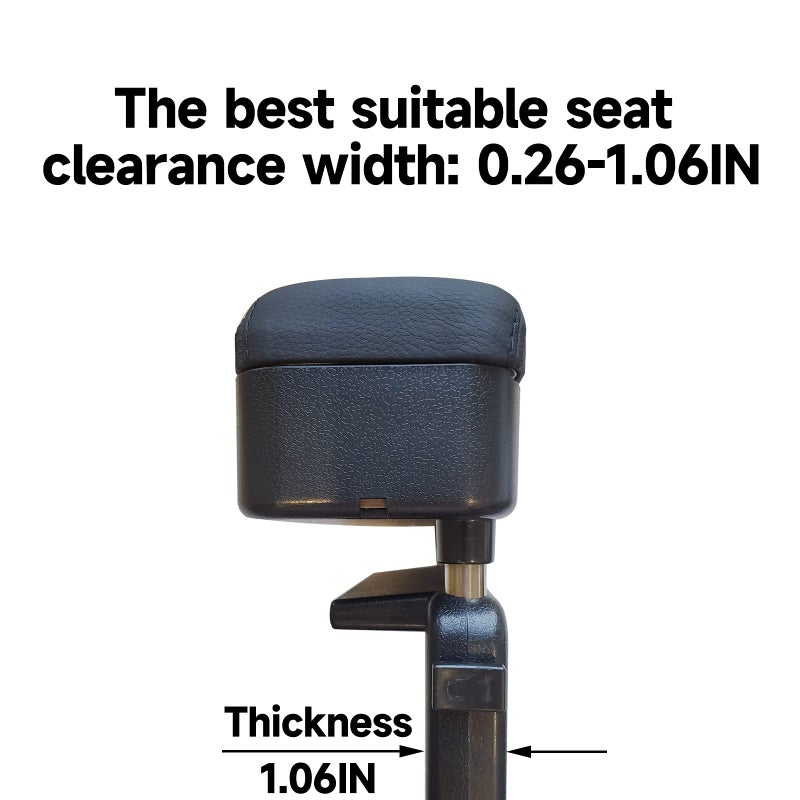Dimeani Car Armrest Storage Box, Car Seat Gap Filler Organizer, Car Organizers and Storage, Arm Rest for Car, Forearm Wrist Support Adjustable Armrest for Most Car Models (Black) - Image 5
