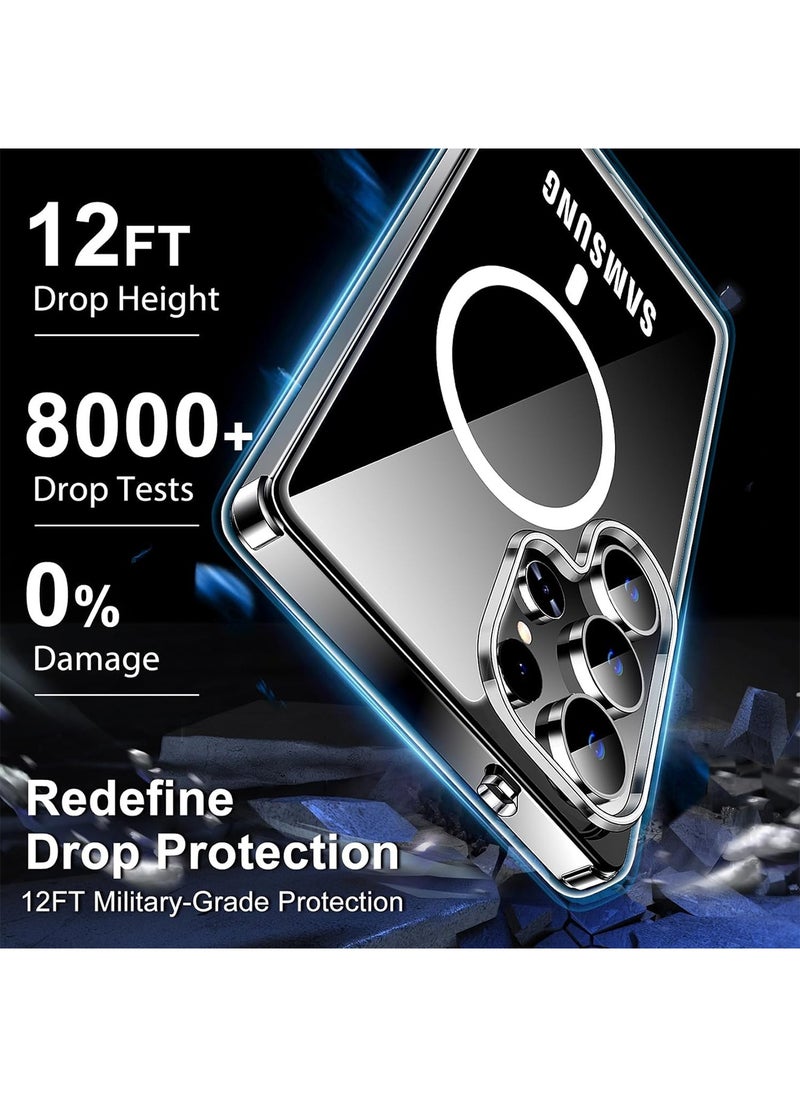 Aookay - for Samsung Galaxy S25 Ultra Case Clear, [Compatible with Magsafe][Anti-Yellowing][Mil-Grade Protection] Shockproof Ultra Slim Thin Strong Magnetic Protective Cover Case for S25 Ultra (Transparent) - Image 1