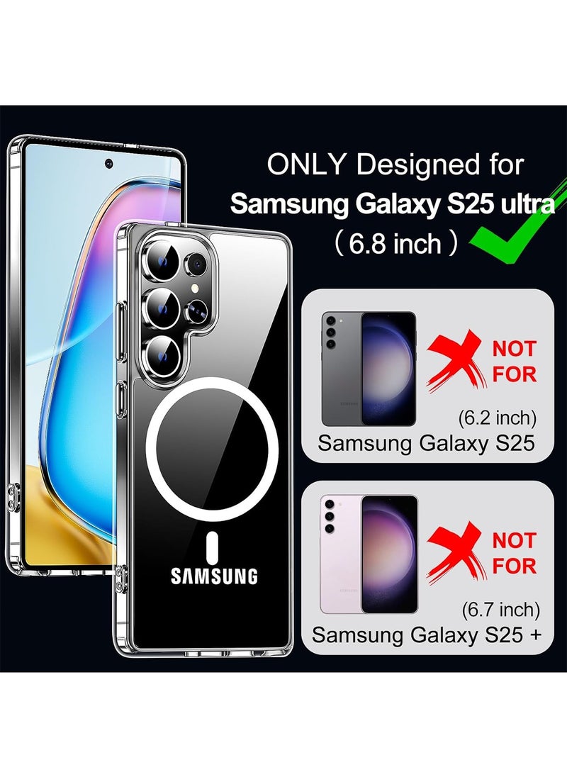Aookay - for Samsung Galaxy S25 Ultra Case Clear, [Compatible with Magsafe][Anti-Yellowing][Mil-Grade Protection] Shockproof Ultra Slim Thin Strong Magnetic Protective Cover Case for S25 Ultra (Transparent) - Image 1