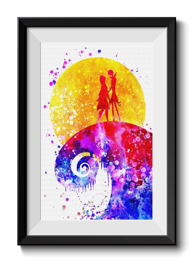 Uhomate 4 pcs Set Jack Sally Nightmare Before Christmas Abstract Art Home Canvas Wall Art Inspirational Quotes Wall Decor for Living Room for Bedroom M032 (8X10) - Image 4