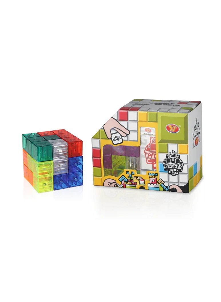 YJ Magnetic Building Blocks 7pcs Cube Transparent