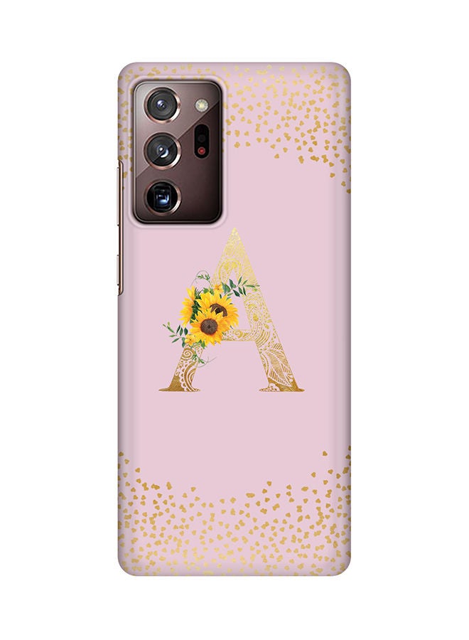 Stylizedd Monogram Slim Cover for Samsung Galaxy Note 20 Ultra Case Custom Initials Letter Floral Pattern Snap Series Mobile Cover Matte Alphabet - A (Pink)