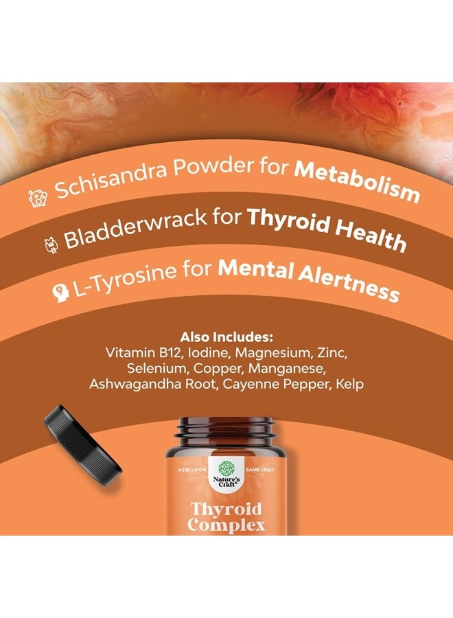 Natures Craft Pure Thyroid Support Supplement for Women - Thyroid Support for Weight Loss Mood Support and Natural Energy Pills - Wellness Thyroid Supplement for Women with Daily Vitamins for Women - Image 3