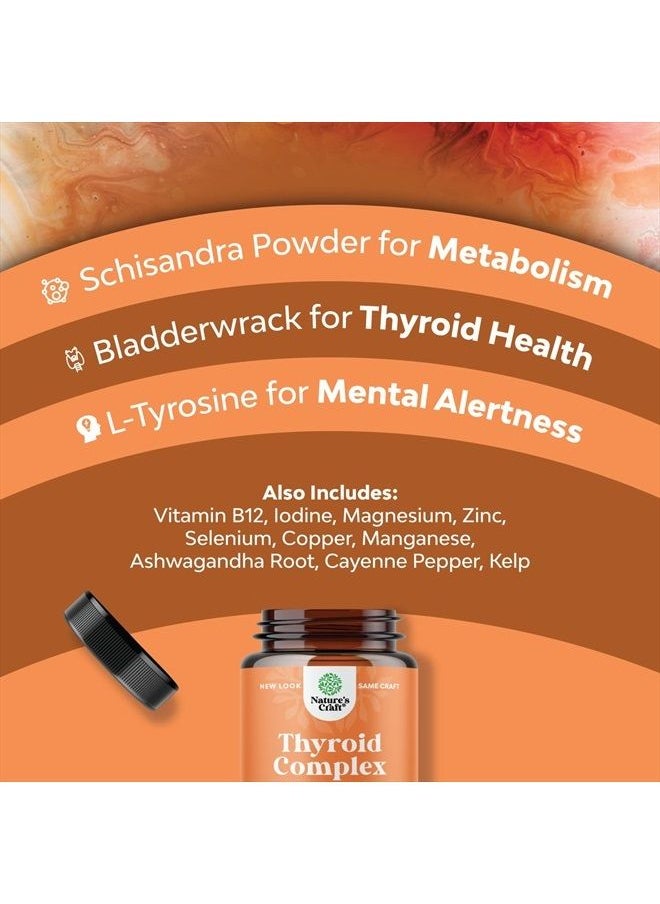 Natures Craft - Pure Thyroid Support Supplement for Women - Thyroid Support for Weight Loss Mood Support and Natural Energy Pills - Wellness Thyroid Supplement for Women with Daily Vitamins for Women - Image 1