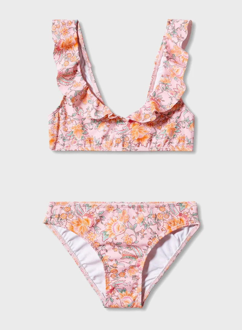 MANGO Kids Floral Print Bikini