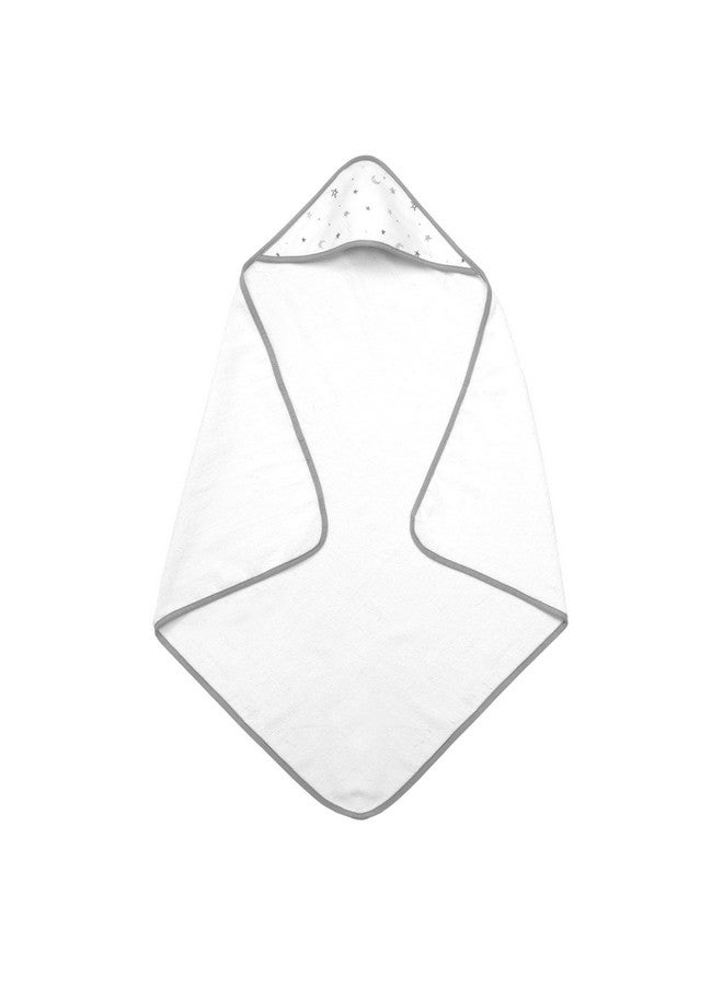 TL Care TL Care Terry 2 Pack Hooded Towels Made with Organic Cotton, Grey Stars/Grey Zigzag, for Boys and Girls - Image 2