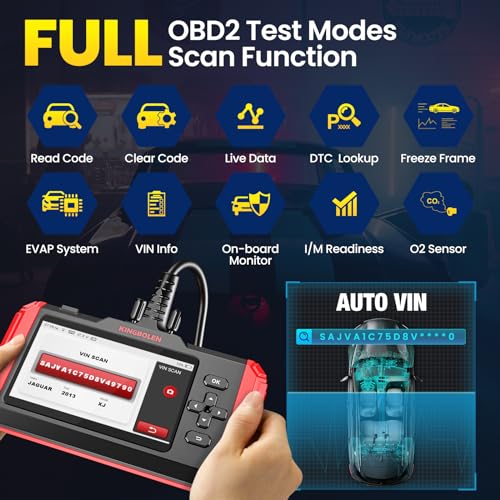 KINGBOLEN S600 OBD2 Car Scanner,ECM/TCM/SRS/ABS Code Reader with 10 Reset,Automotive Engine Scan Tool with Oil TPMS Brake Bleed ETS SAS Throttle Reset,AutoVIN Car Diagnostic Tools,Lifetime Update - Image 5