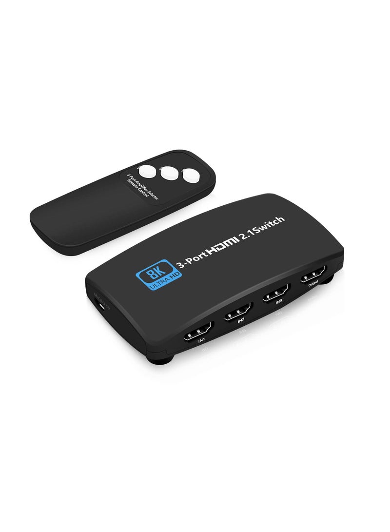 SYOSI 8K HDMI 2.1 for Switch 3 in 1 Out HDMI for Switcher Support Button and Remote Control Switching, High Speed 48Gbps Compatible with for Xbox for PS5/ for 4 and Other Devices - Image 1