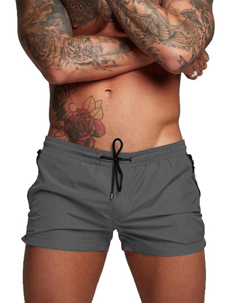 COOFANDY Men's Swim Trunk Quick Dry Swimwear Mesh Lining Bathing Suit Swimsuit Board Beach Sport Short Dark Grey/XXXL - Image 1