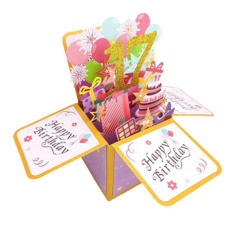 Asmallgf Happy 17Th Birthday Pop Up Card For Girls Boys  Funny 17 Year Old Bday 3D Greeting Card For Him Her  Best Seventeen Birthday Gift Idea For Daughter Son - Image 1