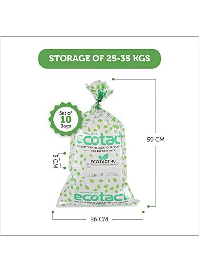 Ecotact 40 Hermetic Bag, Plastic Storage Bags for Green Coffee Beans / Cacao Beans / Food, Suitable for 25-35 Kgs, Pack of 10 pcs  - Image 4