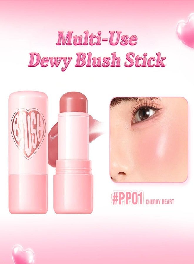  بينكفلاش أحمر خدود بينك فلاش ديوي ستيك - PP01 تشيري هارت | أحمر خدود كريمي بلمسة نهائية ندية طبيعية | خفيف الوزن، قابل للتطبيق بطبقات، وسهل الدمج | لمعة متألقة لخدود مشرقة ومنتعشة - Image 5