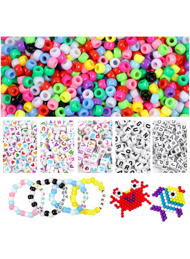 Rally Jewelry Making DIY 1500 Pony Beads for Bracelet Making,Hair Braiding, DIY Crafts, Key Chains and Ornaments For kids - Image 1