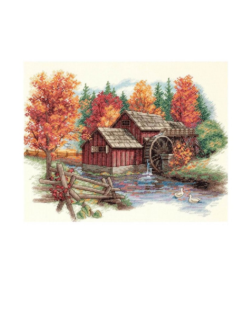 Dimensions Counted Cross Stitch Kit 14inch x 11inch Glory Of Autumn 14 Count - Image 1