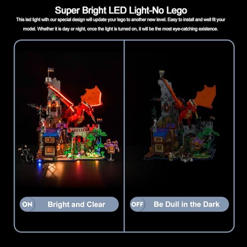 BrickBling LED Light Compatible with Lego Dungeons and Dragons: Red Dragon's Tale, Compatible with Lego 21348 (Bricks Not Included) - Image 4