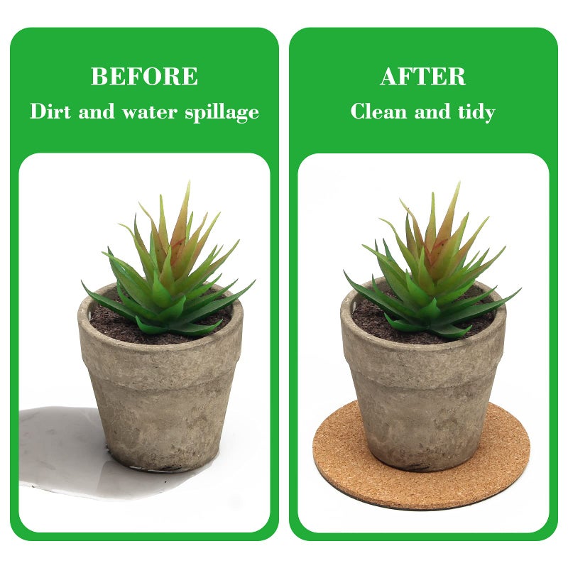 Coitak 6 Pieces Cork Mat for Plants  Round Cork Plant Coasters Mats for Garden  Courtyard  Pot Mat  Indoor Outdoor and DIY Craft Project (4 Inches) (4 Inch) - Image 4