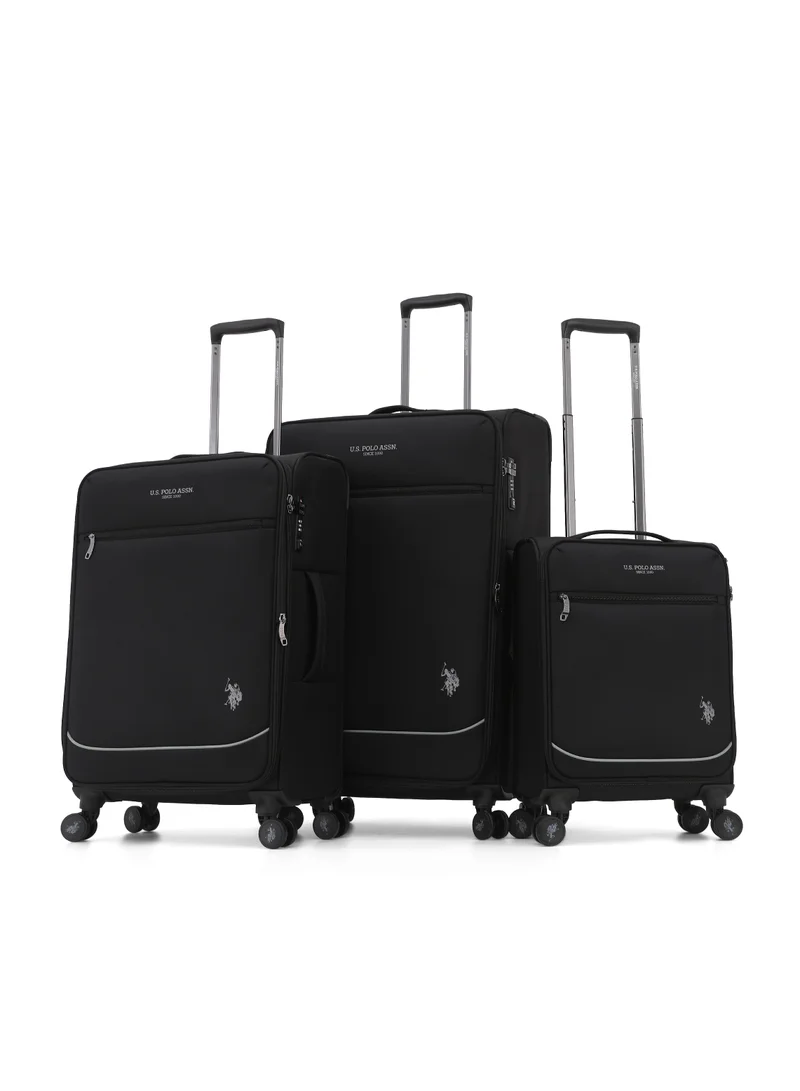 U.S. Polo Assn. U.S. Polo Assn. 3-Piece Softshell Luggage Set | 20" 24" 28" Spinner Suitcases with TSA Lock - Complete Travel System