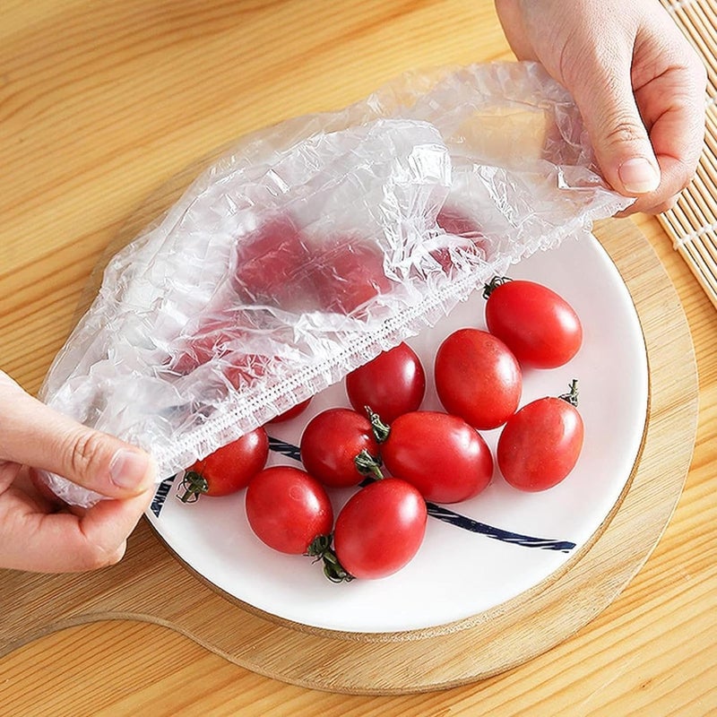 PIYUSHA PIYUSHA 100 PCS Fresh Keeping Bags Reusable Elastic Food Storage CoversStretch Adjustable Bowl Lids Universal Kitchen Wrap Seal Bags for Cover Food Plastic 100 Pcs Multicolor  - Image 4