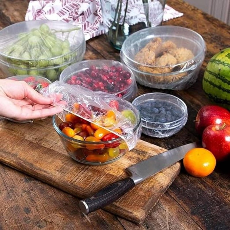 PIYUSHA PIYUSHA 100 PCS Fresh Keeping Bags Reusable Elastic Food Storage CoversStretch Adjustable Bowl Lids Universal Kitchen Wrap Seal Bags for Cover Food Plastic 100 Pcs Multicolor  - Image 2