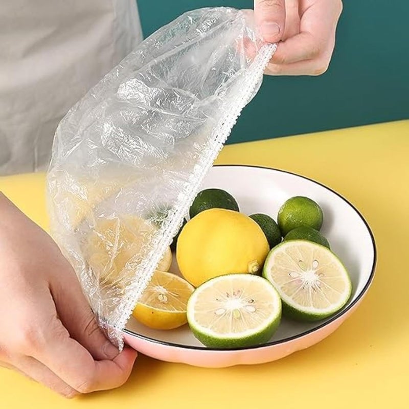 PIYUSHA PIYUSHA 100 PCS Fresh Keeping Bags Reusable Elastic Food Storage CoversStretch Adjustable Bowl Lids Universal Kitchen Wrap Seal Bags for Cover Food Plastic 100 Pcs Multicolor  - Image 3