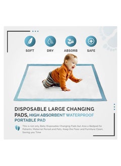 Cherry Medical Supply 50 Pieces Packed in 2 Pouches Cherry Medical Supply 60 cm x 60 cm Disposable Changing Mats for Baby Soft Ultra Absorbent Waterproof Diaper Changing Mat Liners Baby Changing Mat Bed Pads  - Image 2