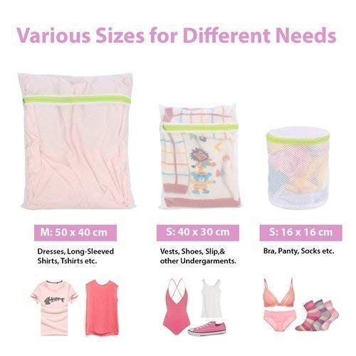 PRO ROOP PRO ROOP Mesh Cloth Washing Machine Bag Net Laundry Wash Laundry Bag Bra for Underwear Lingerie Fragile Clothing Set of 1Mesh Cloth Washing Machine Bag  - Image 4