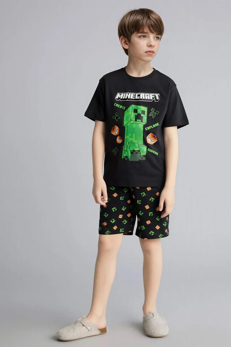 ديفاكتو 2 piece Regular Fit Minecraft Licensed Knitted Pyjamas