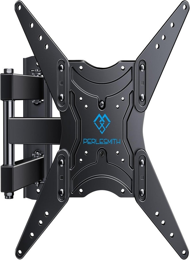 PERLESMITH Full Motion TV Wall Mount for 27-60 Inch Flat & Curved TVs, Single Stud TV Mount with Articulating Swivel Tilt - Wall Mount TV Bracket VESA 400x400mm up to 77 lbs, Perfect Center Design - Image 1