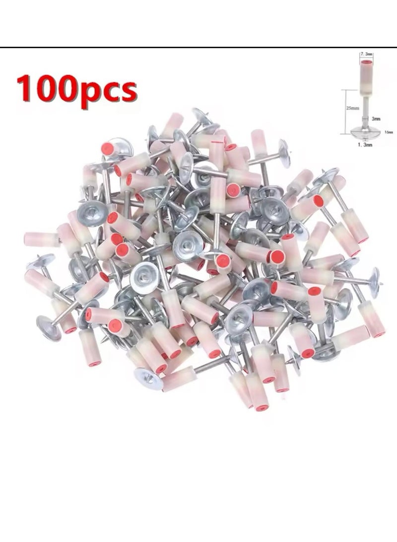 100PCS Steel Nails For Nail Gun Compatible With Ceiling Installation Fire Pipe Clamp Wood Keel Round Head Extended Length Shooting Nails - Image 1
