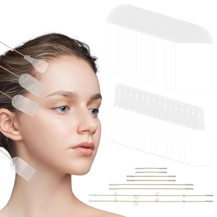 Kazheon Face Tape Lifting Invisible 180pcs Instant Facelift Tape Neck Tapes Face Lift Tapes and Bands with 8 Strings Faces Lifter for Makeup Eyes Jowls(COLOR:clear) - Image 1