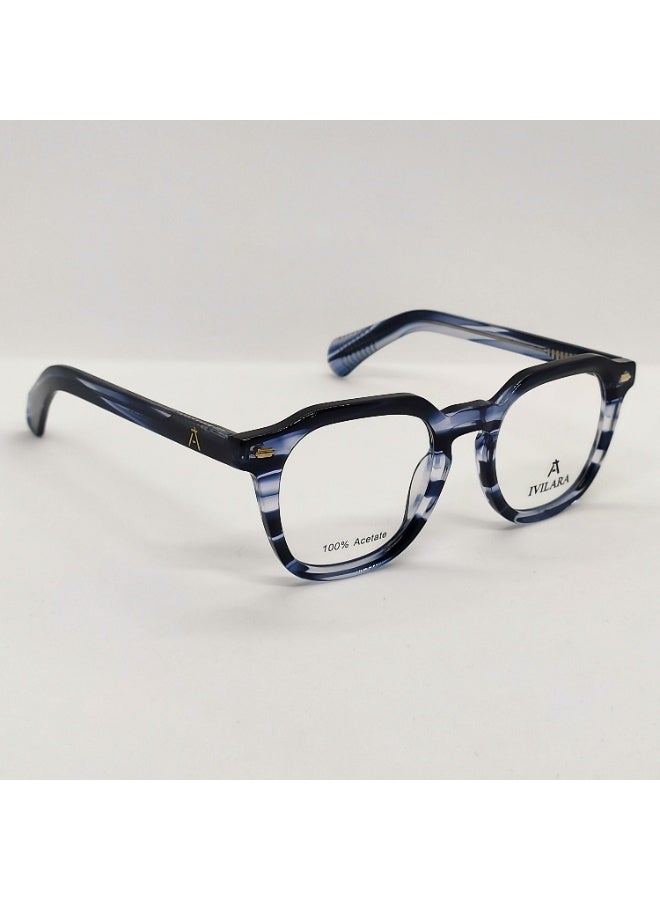 IVILARA QM8850_C6 High-End Acetate Uni-Sex Eyeglasses (Blue) - Image 4