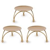 Dedoot Candle Holder, Set of 3 Iron Pillar Candle Holder Decorative Gold Iron Plate Candle Holder Centerpiece 2.7 Inch - Image 1