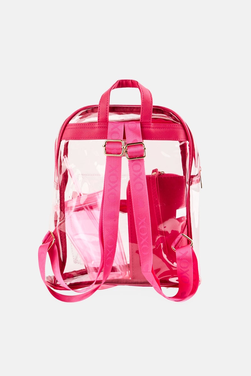 XOXO Women 3 Pieces  Brand Logo Travel Backpack Set, Pink - Image 2