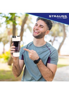 STRAUSS STRAUSS Vortex Shaker Bottle with Two Storage Compartments | 100% BPA- Free Sipper Bottle | Leakproof Shaker For Protein Shake | Ideal For Pre Workout and BCAAs| 500ml, (White)  - Image 5