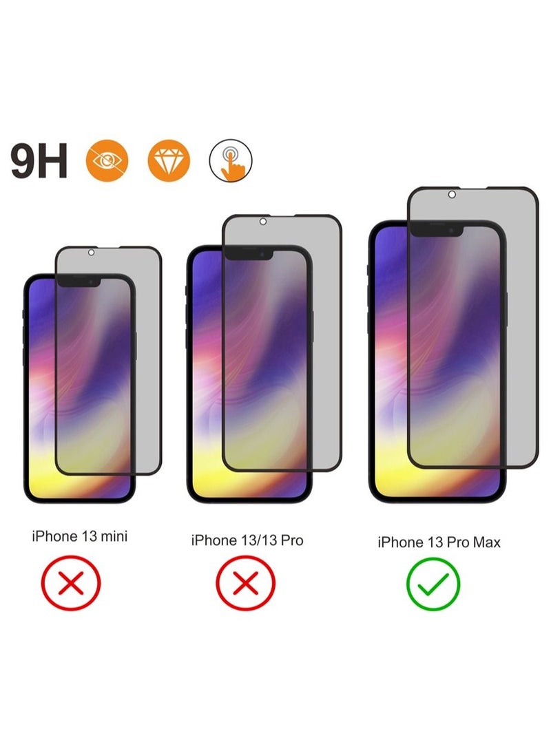 BORTONY 2 Pack Privacy Anti-Spy Tempered Glass Screen Protector For iPhone 13 Pro Max 6.7 Inch Black - Image 4