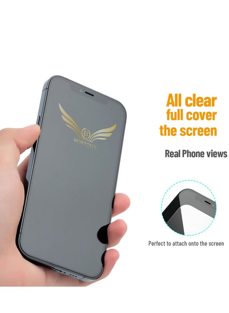 BORTONY 2 Pack Privacy Anti-Spy Tempered Glass Screen Protector For iPhone 13 Pro Max 6.7 Inch Black - Image 2