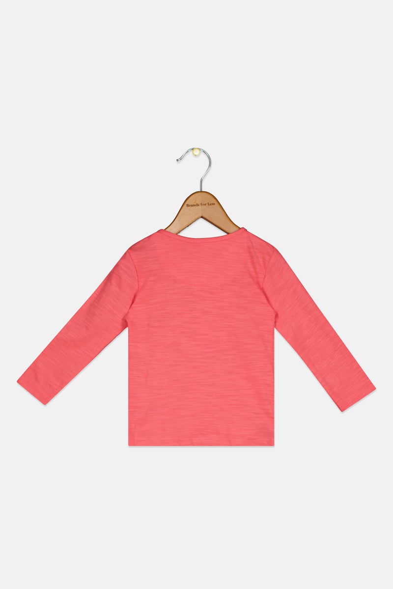 Hamleys Toddlers Girl Crew Neck Long Sleeve Embroidered Top, Pink - Image 2