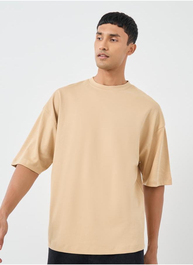 Styli Styli Slogan Print Boxy Fit Round Neck T-Shirt  - Image 3